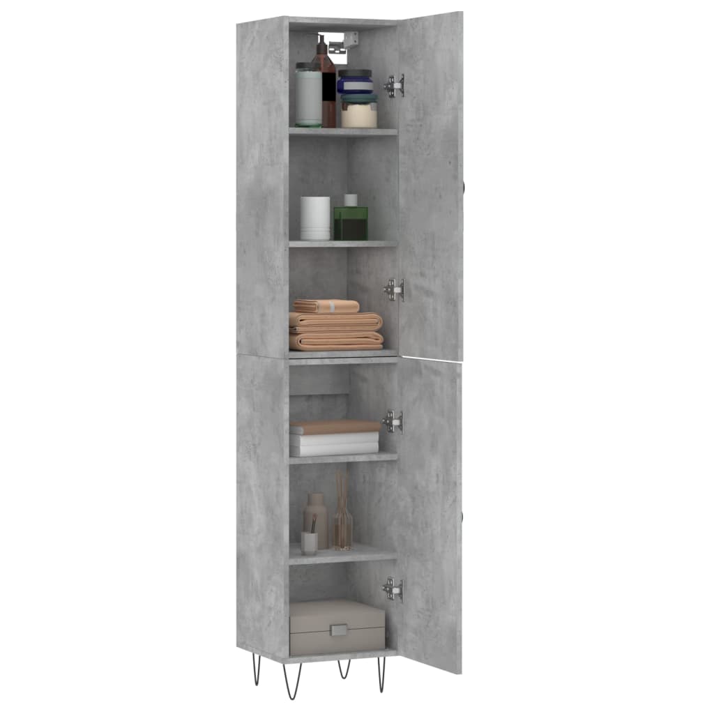 Image Buffet haut Gris béton 34,5x34x180 cm Bois d'ingénierie | Xios Store SNC vidaXL Xios Store SNC