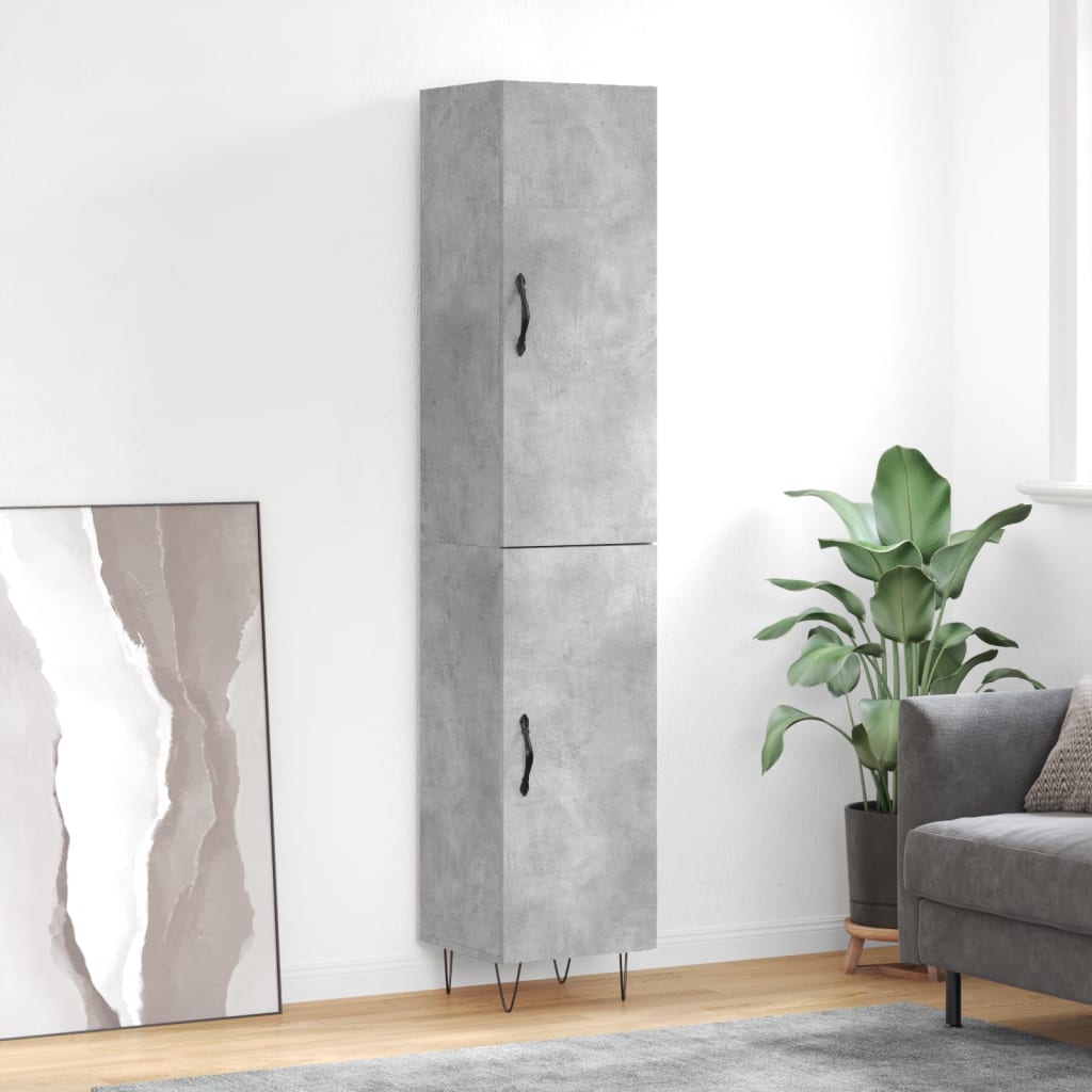 Image Buffet haut Gris béton 34,5x34x180 cm Bois d'ingénierie | Xios Store SNC vidaXL Xios Store SNC