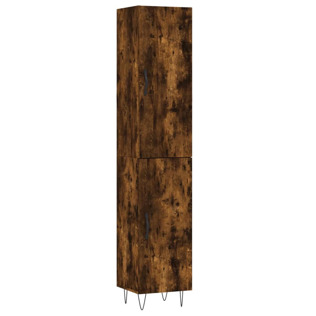 Image Buffet haut Chêne fumé 34,5x34x180 cm Bois d'ingénierie | Xios Store SNC vidaXL Xios Store SNC