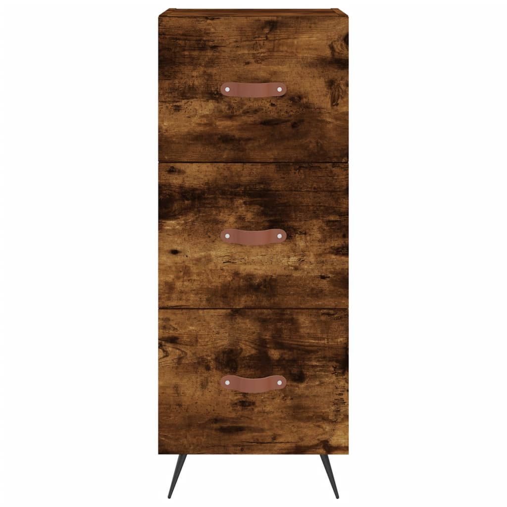 Image Buffet haut Chêne fumé 34,5x34x180 cm Bois d'ingénierie | Xios Store SNC vidaXL Xios Store SNC