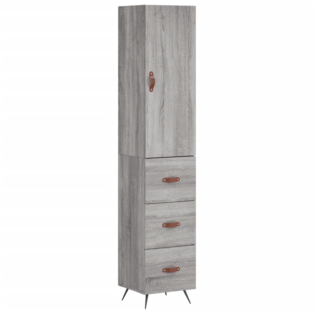 Image Buffet haut Sonoma gris 34,5x34x180 cm Bois d'ingénierie | Xios Store SNC vidaXL Xios Store SNC