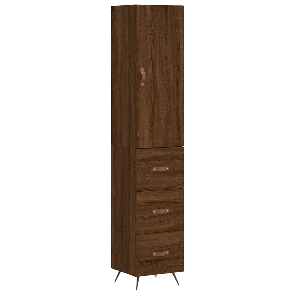 Image Buffet haut Chêne marron 34,5x34x180 cm Bois d'ingénierie | Xios Store SNC vidaXL Xios Store SNC