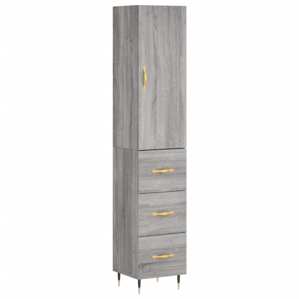 Image Buffet haut Sonoma gris 34,5x34x180 cm Bois d'ingénierie | Xios Store SNC vidaXL Xios Store SNC