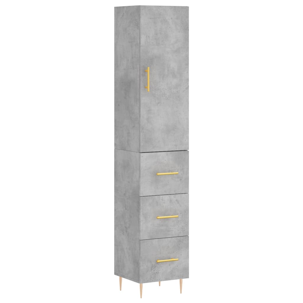 Image Buffet haut Gris béton 34,5x34x180 cm Bois d'ingénierie | Xios Store SNC vidaXL Xios Store SNC