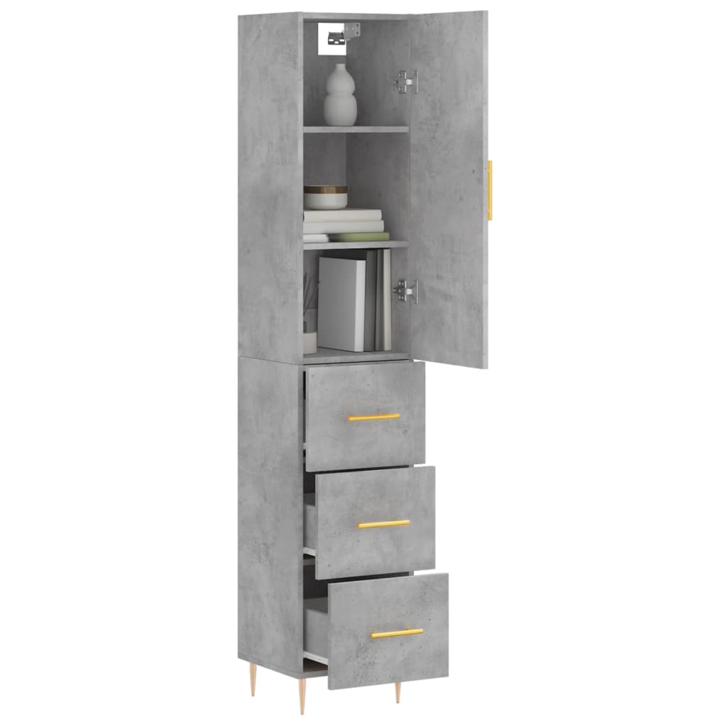 Image Buffet haut Gris béton 34,5x34x180 cm Bois d'ingénierie | Xios Store SNC vidaXL Xios Store SNC