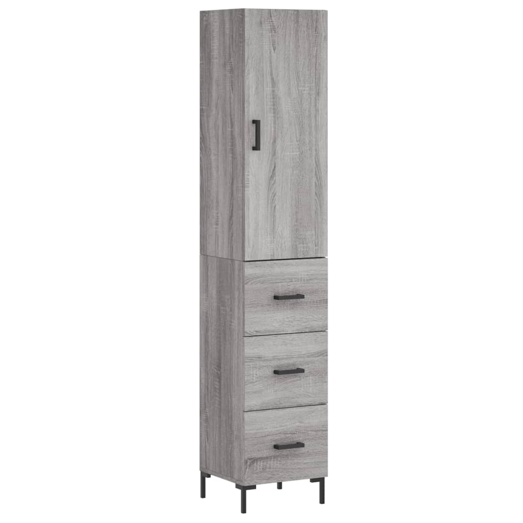 Image Buffet haut Sonoma gris 34,5x34x180 cm Bois d'ingénierie | Xios Store SNC vidaXL Xios Store SNC