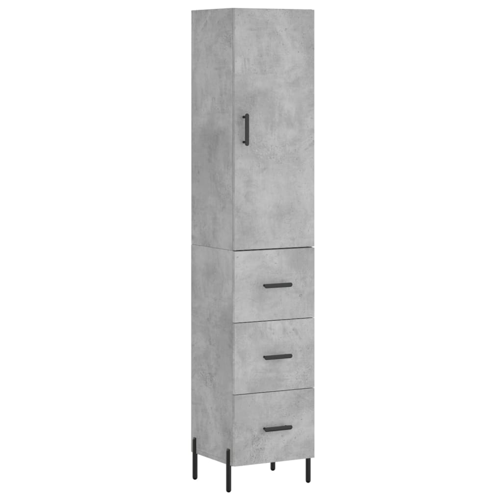 Image Buffet haut Gris béton 34,5x34x180 cm Bois d'ingénierie | Xios Store SNC vidaXL Xios Store SNC