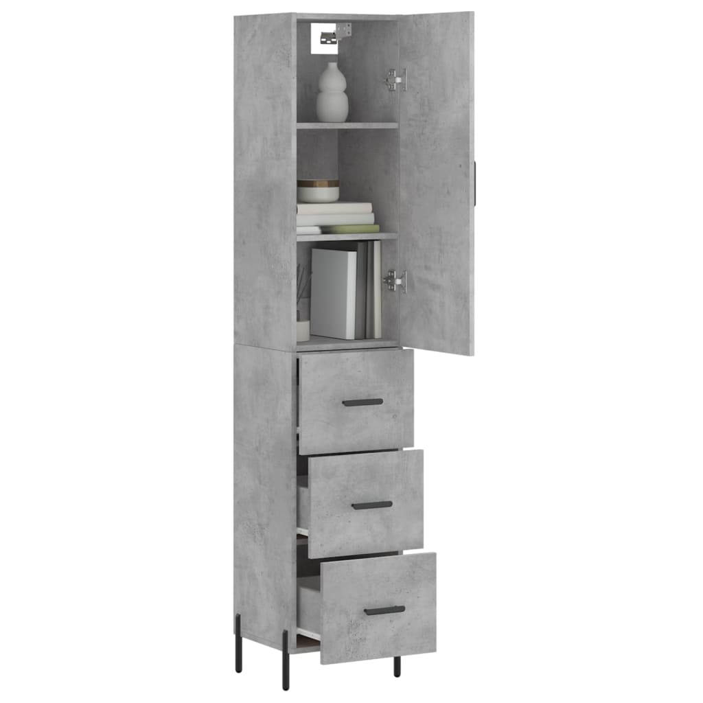 Image Buffet haut Gris béton 34,5x34x180 cm Bois d'ingénierie | Xios Store SNC vidaXL Xios Store SNC