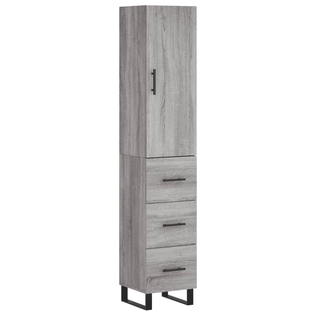 Image Buffet haut Sonoma gris 34,5x34x180 cm Bois d'ingénierie | Xios Store SNC vidaXL Xios Store SNC