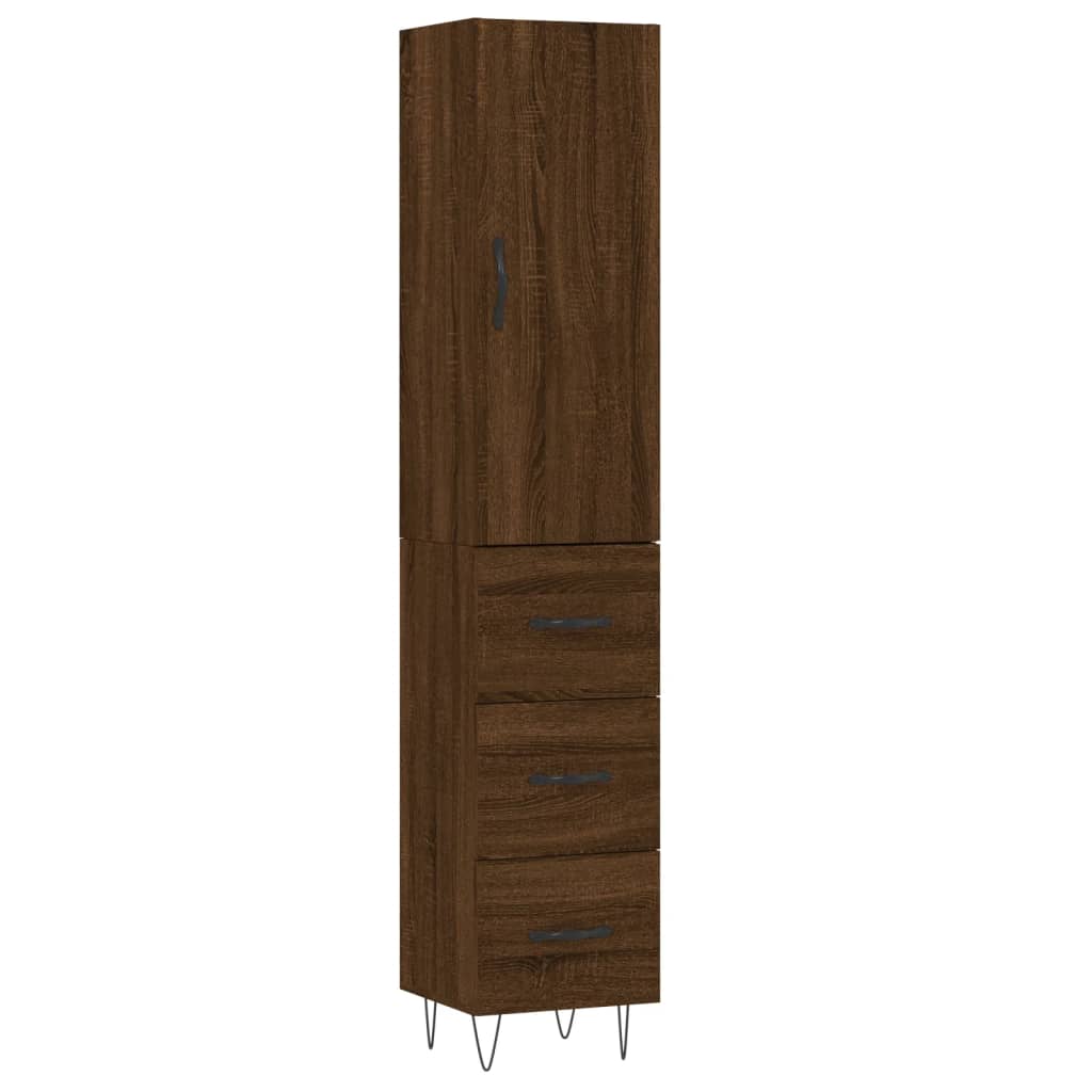 Image Buffet haut Chêne marron 34,5x34x180 cm Bois d'ingénierie | Xios Store SNC vidaXL Xios Store SNC