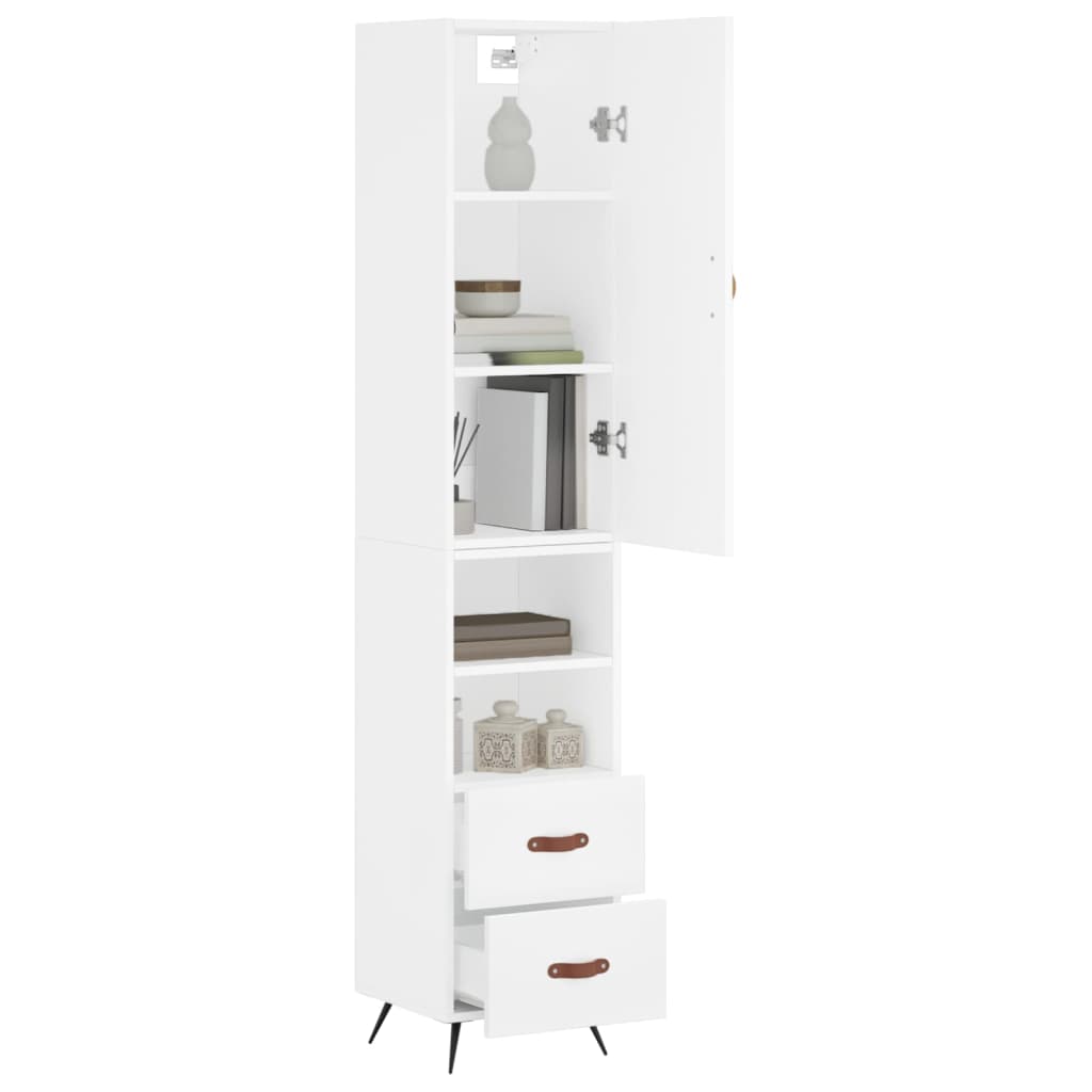 Image Buffet haut Blanc 34,5x34x180 cm Bois d'ingénierie | Xios Store SNC vidaXL Xios Store SNC