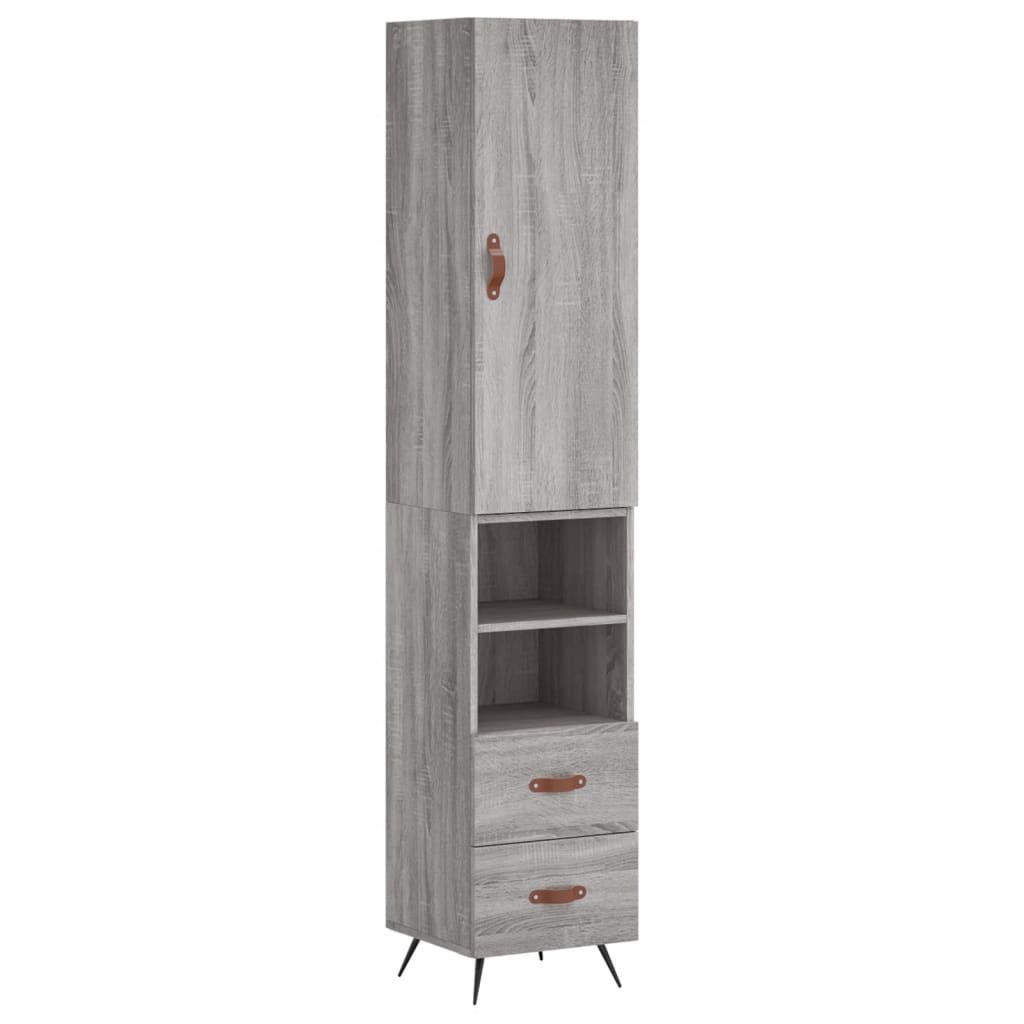 Image Buffet haut Sonoma gris 34,5x34x180 cm Bois d'ingénierie | Xios Store SNC vidaXL Xios Store SNC