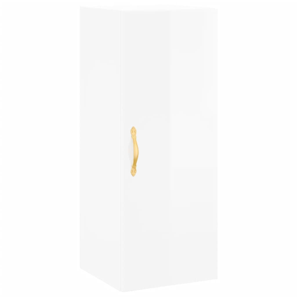 Image Buffet haut Blanc brillant 34,5x34x180 cm Bois d'ingénierie | Xios Store SNC vidaXL Xios Store SNC