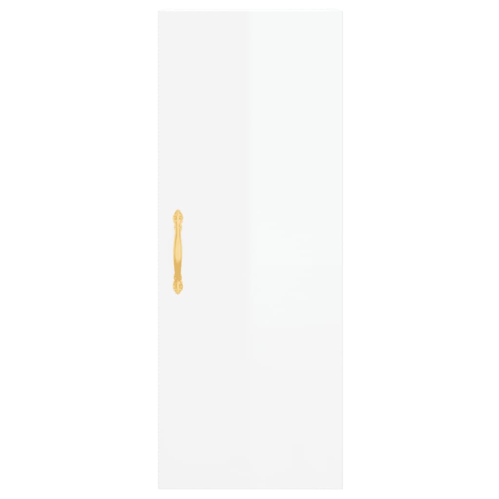 Image Buffet haut Blanc brillant 34,5x34x180 cm Bois d'ingénierie | Xios Store SNC vidaXL Xios Store SNC