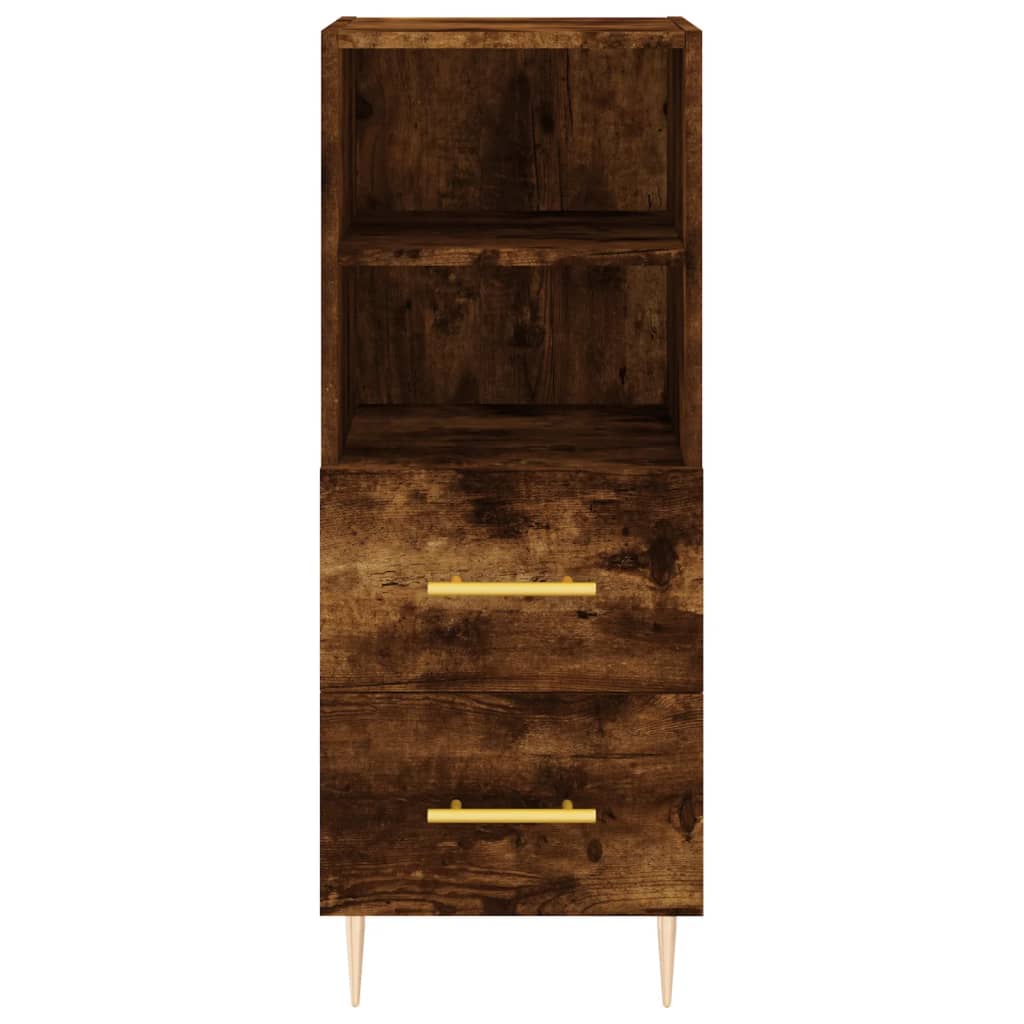 Image Buffet haut Chêne fumé 34,5x34x180 cm Bois d'ingénierie | Xios Store SNC vidaXL Xios Store SNC