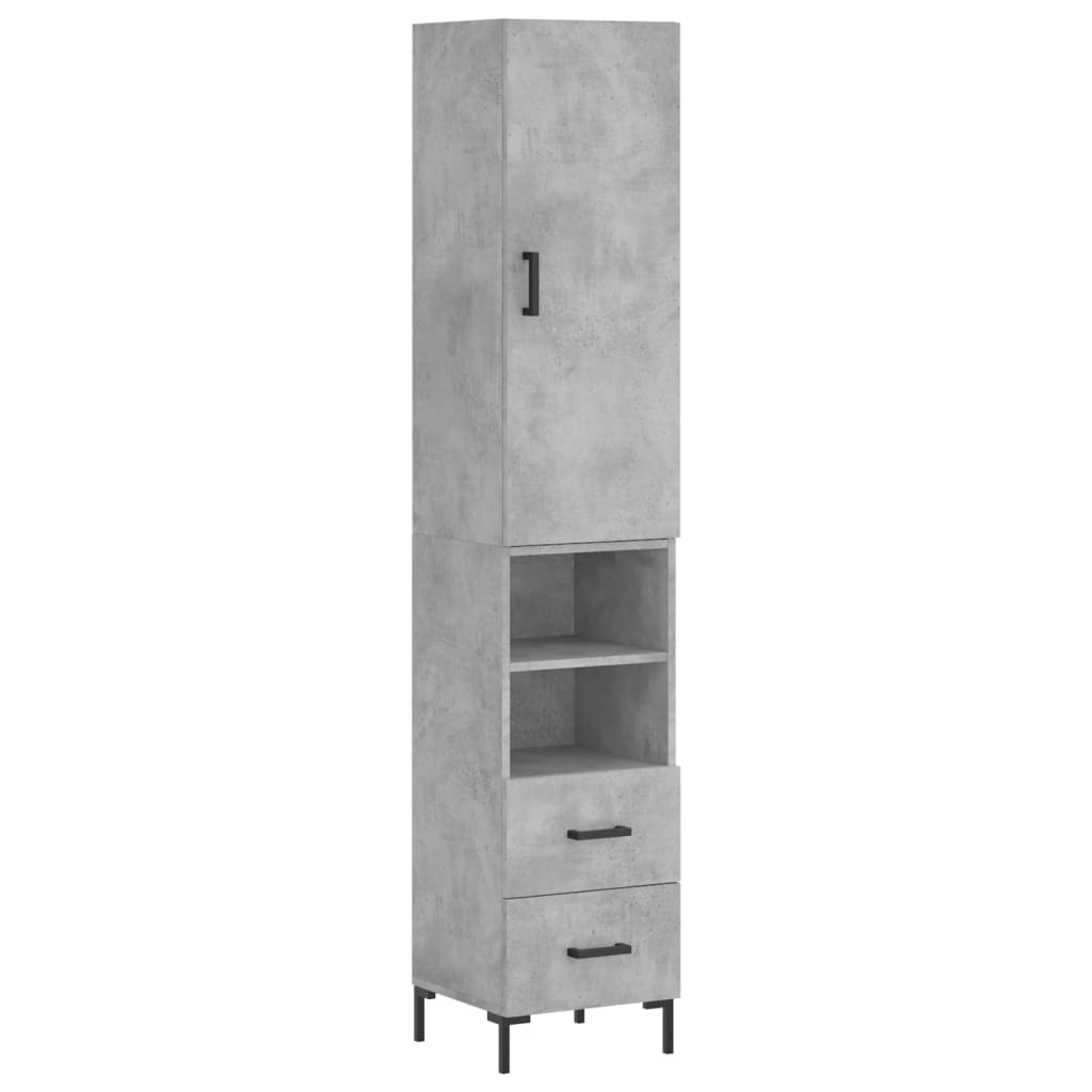 Image Buffet haut Gris béton 34,5x34x180 cm Bois d'ingénierie | Xios Store SNC vidaXL Xios Store SNC