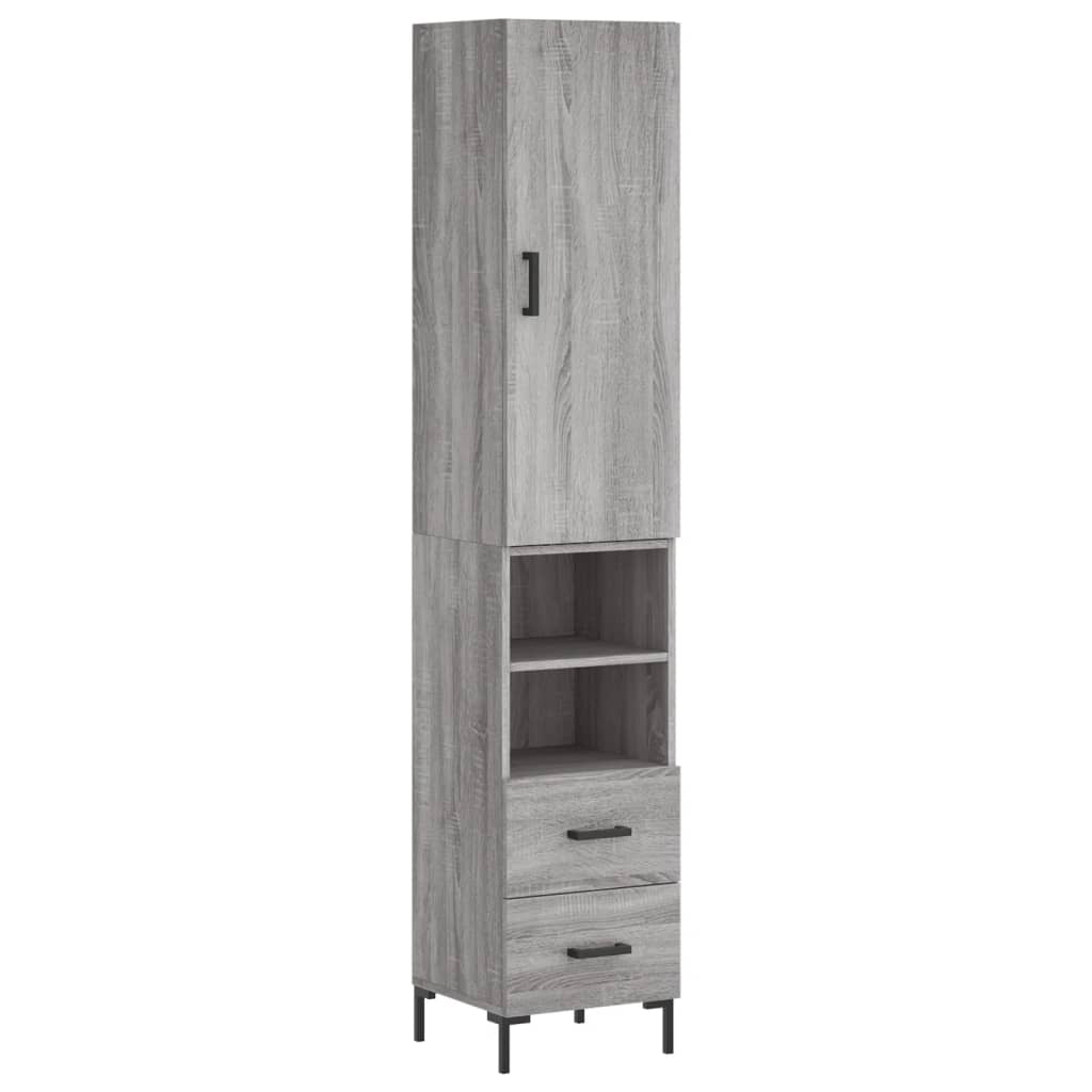 Image Buffet haut Sonoma gris 34,5x34x180 cm Bois d'ingénierie | Xios Store SNC vidaXL Xios Store SNC