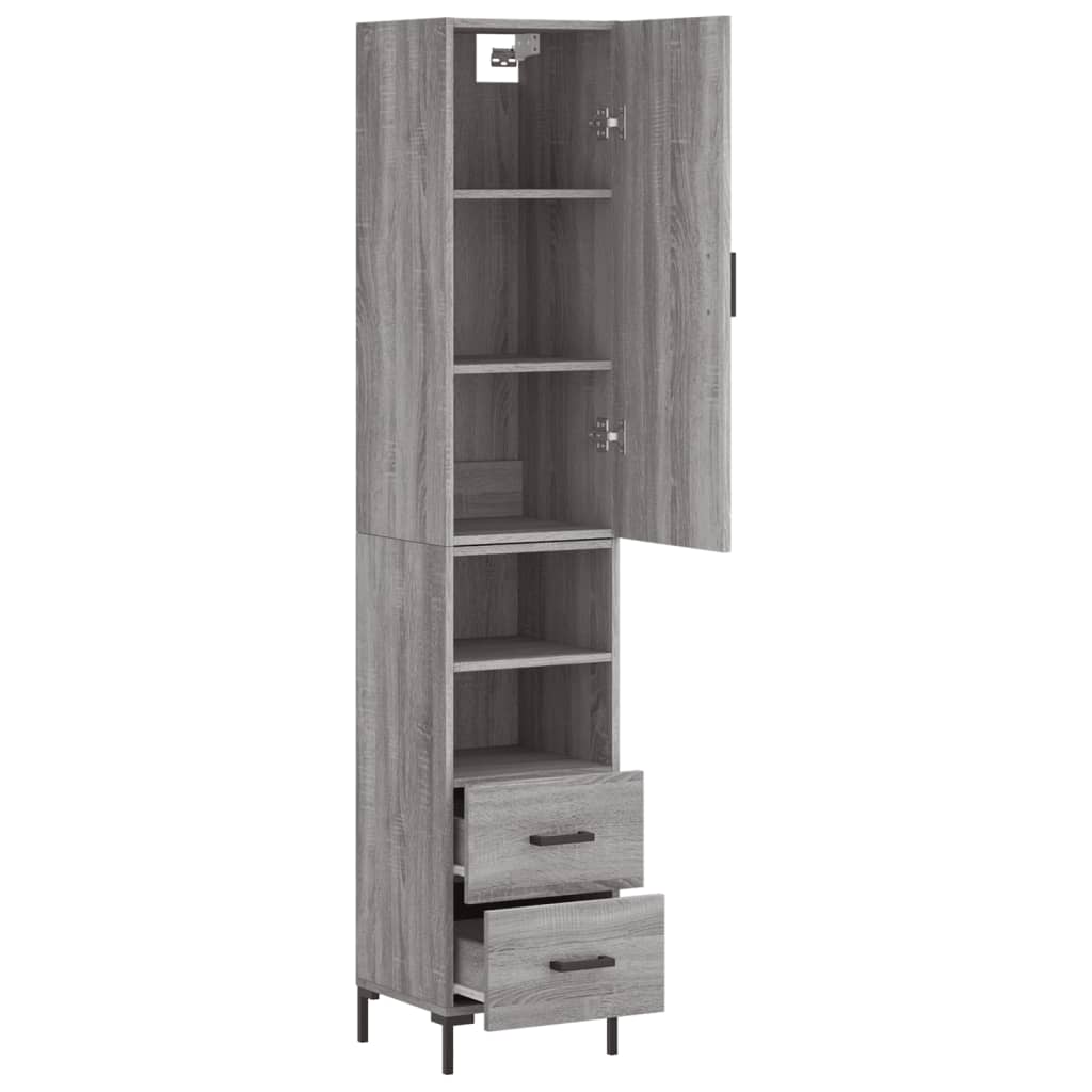 Image Buffet haut Sonoma gris 34,5x34x180 cm Bois d'ingénierie | Xios Store SNC vidaXL Xios Store SNC