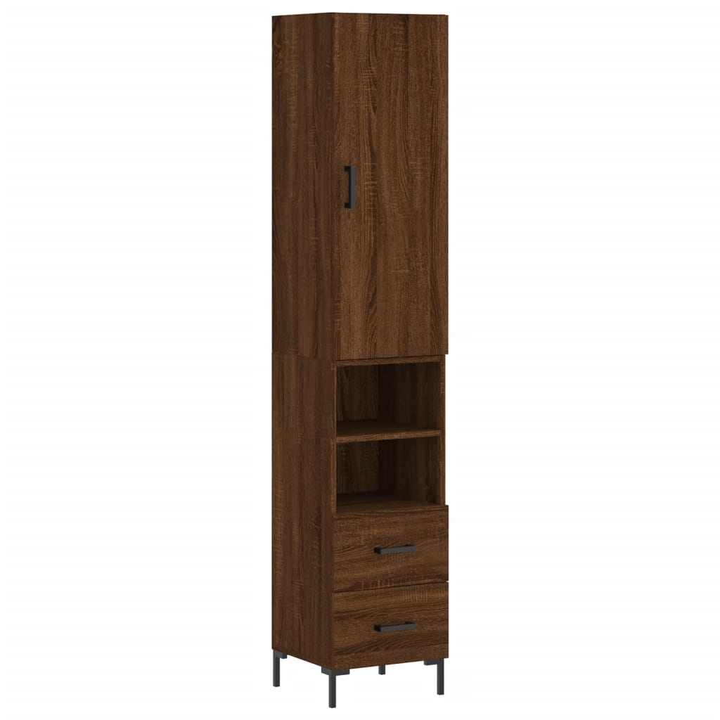 Image Buffet haut Chêne marron 34,5x34x180 cm Bois d'ingénierie | Xios Store SNC vidaXL Xios Store SNC