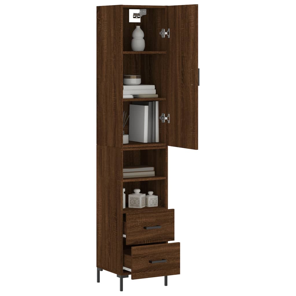 Image Buffet haut Chêne marron 34,5x34x180 cm Bois d'ingénierie | Xios Store SNC vidaXL Xios Store SNC