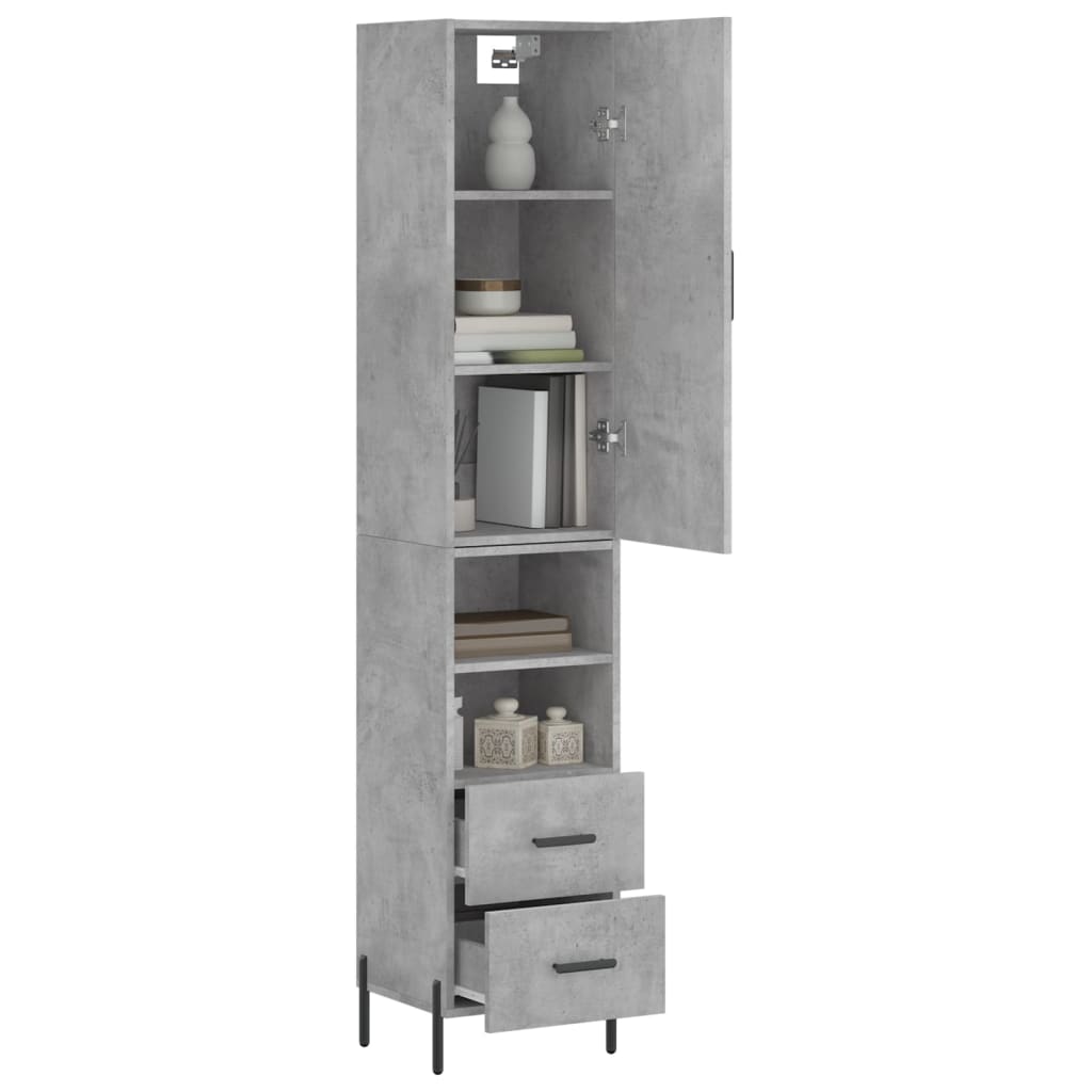 Image Buffet haut Gris béton 34,5x34x180 cm Bois d'ingénierie | Xios Store SNC vidaXL Xios Store SNC