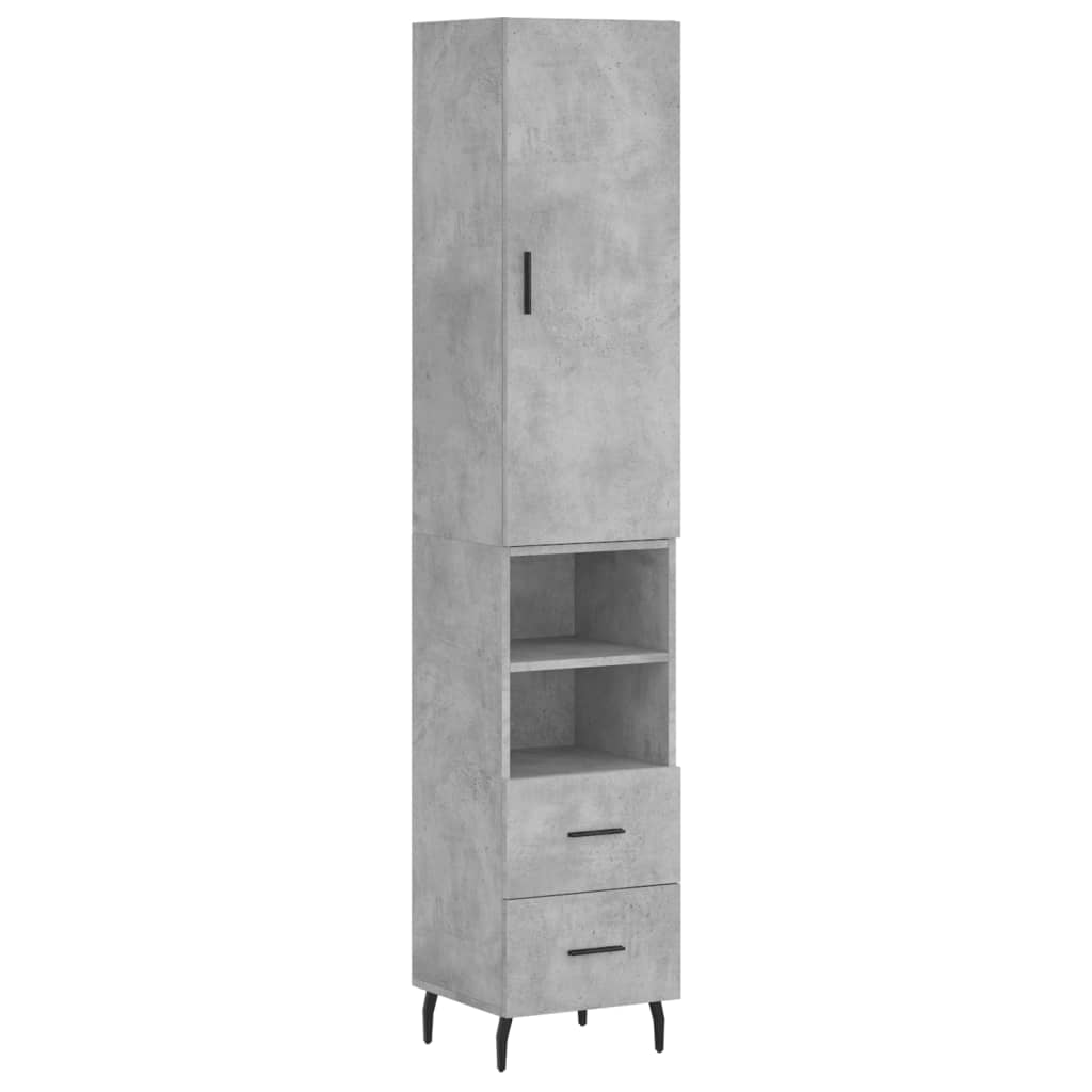 Image Buffet haut Gris béton 34,5x34x180 cm Bois d'ingénierie | Xios Store SNC vidaXL Xios Store SNC