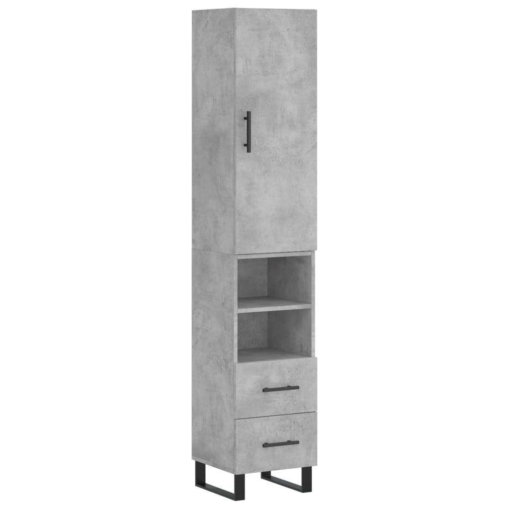 Image Buffet haut Gris béton 34,5x34x180 cm Bois d'ingénierie | Xios Store SNC vidaXL Xios Store SNC