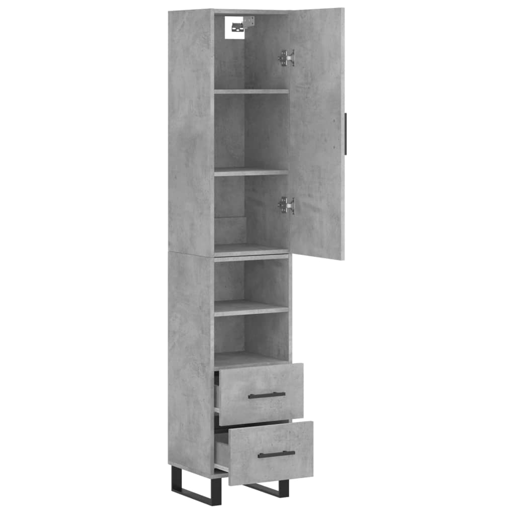 Image Buffet haut Gris béton 34,5x34x180 cm Bois d'ingénierie | Xios Store SNC vidaXL Xios Store SNC