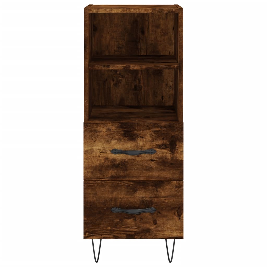 Image Buffet haut Chêne fumé 34,5x34x180 cm Bois d'ingénierie | Xios Store SNC vidaXL Xios Store SNC