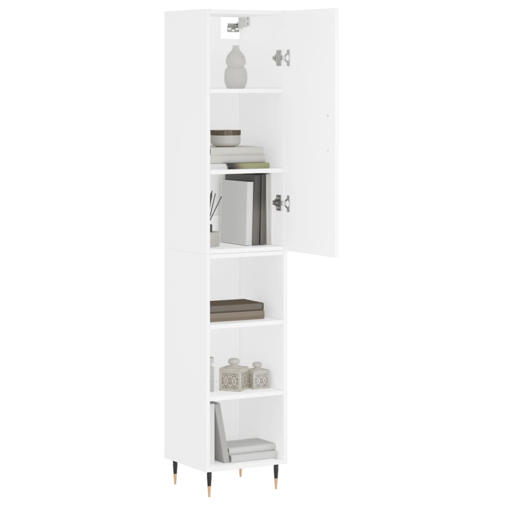 Image Buffet haut Blanc 34,5x34x180 cm Bois d'ingénierie | Xios Store SNC vidaXL Xios Store SNC