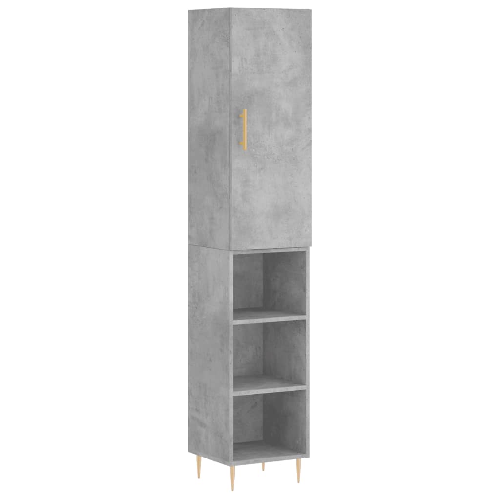 Image Buffet haut Gris béton 34,5x34x180 cm Bois d'ingénierie | Xios Store SNC vidaXL Xios Store SNC