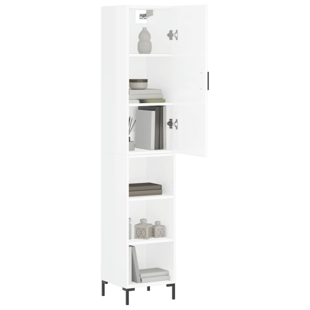 Image Buffet haut Blanc brillant 34,5x34x180 cm Bois d'ingénierie | Xios Store SNC vidaXL Xios Store SNC