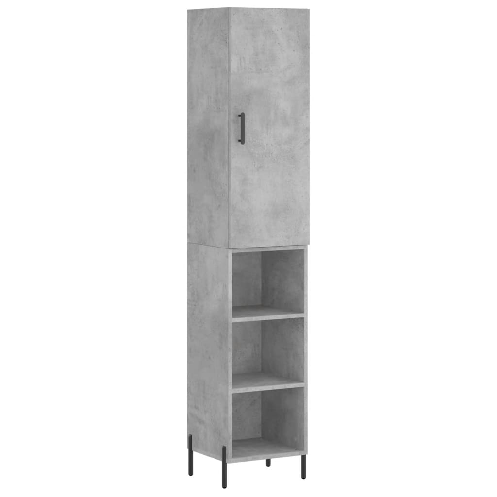 Image Buffet haut Gris béton 34,5x34x180 cm Bois d'ingénierie | Xios Store SNC vidaXL Xios Store SNC