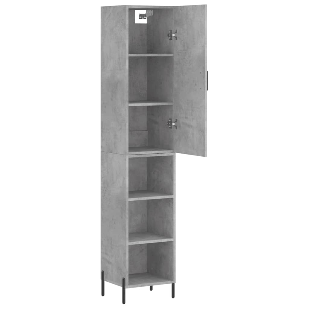 Image Buffet haut Gris béton 34,5x34x180 cm Bois d'ingénierie | Xios Store SNC vidaXL Xios Store SNC