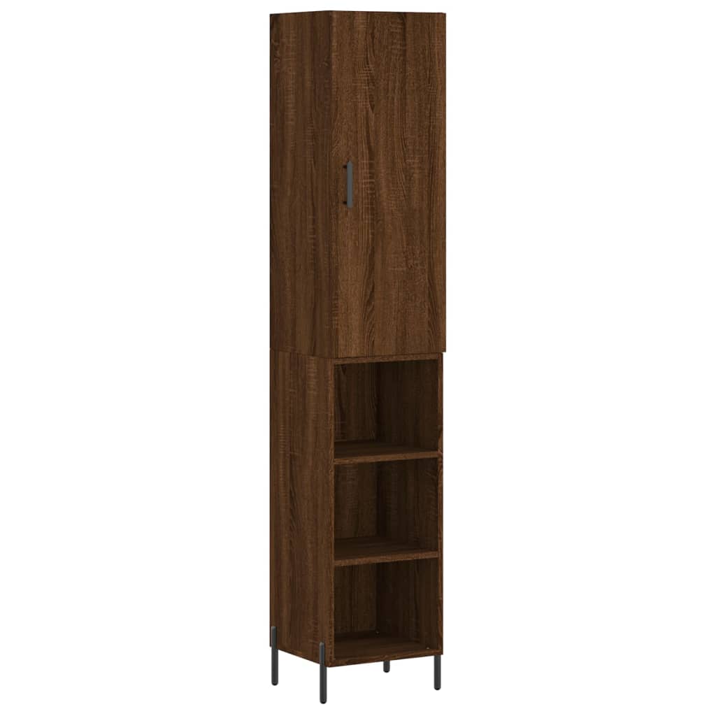 Image Buffet haut Chêne marron 34,5x34x180 cm Bois d'ingénierie | Xios Store SNC vidaXL Xios Store SNC