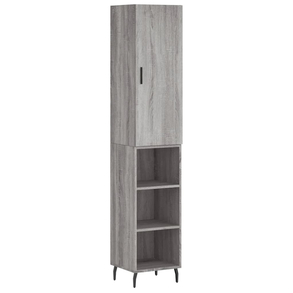 Image Buffet haut Sonoma gris 34,5x34x180 cm Bois d'ingénierie | Xios Store SNC vidaXL Xios Store SNC