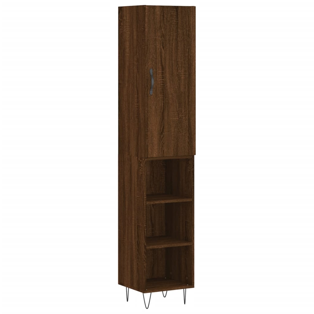 Image Buffet haut Chêne marron 34,5x34x180 cm Bois d'ingénierie | Xios Store SNC vidaXL Xios Store SNC