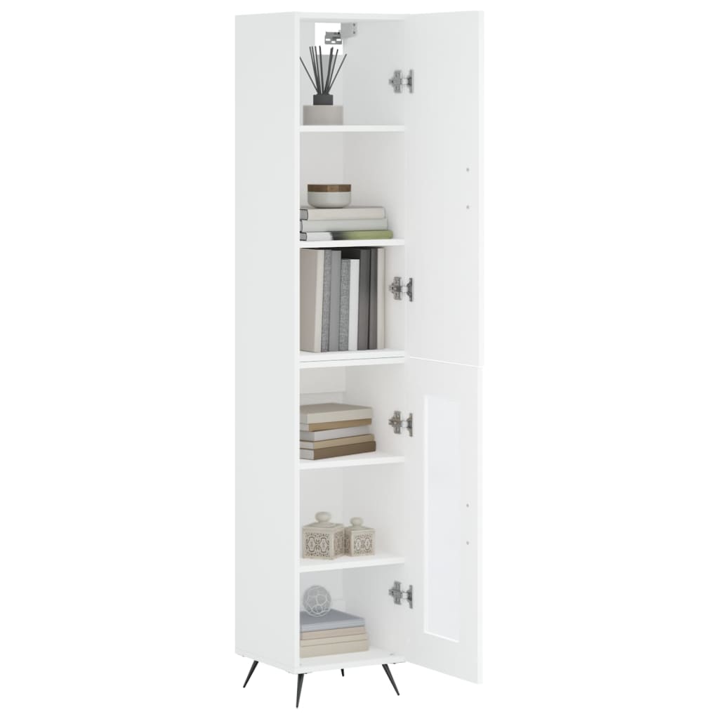 Image Buffet haut Blanc 34,5x34x180 cm Bois d'ingénierie | Xios Store SNC vidaXL Xios Store SNC