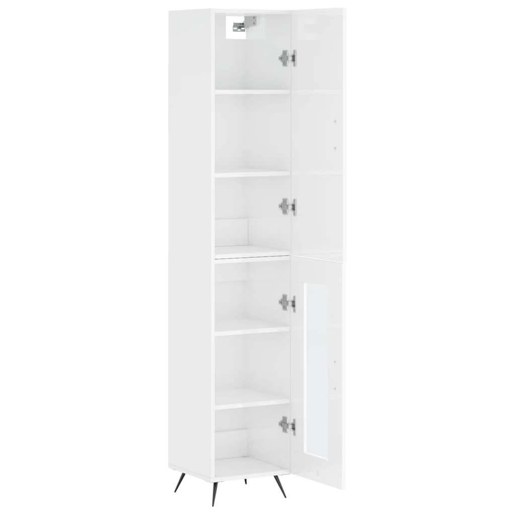 Image Buffet haut Blanc brillant 34,5x34x180 cm Bois d'ingénierie | Xios Store SNC vidaXL Xios Store SNC