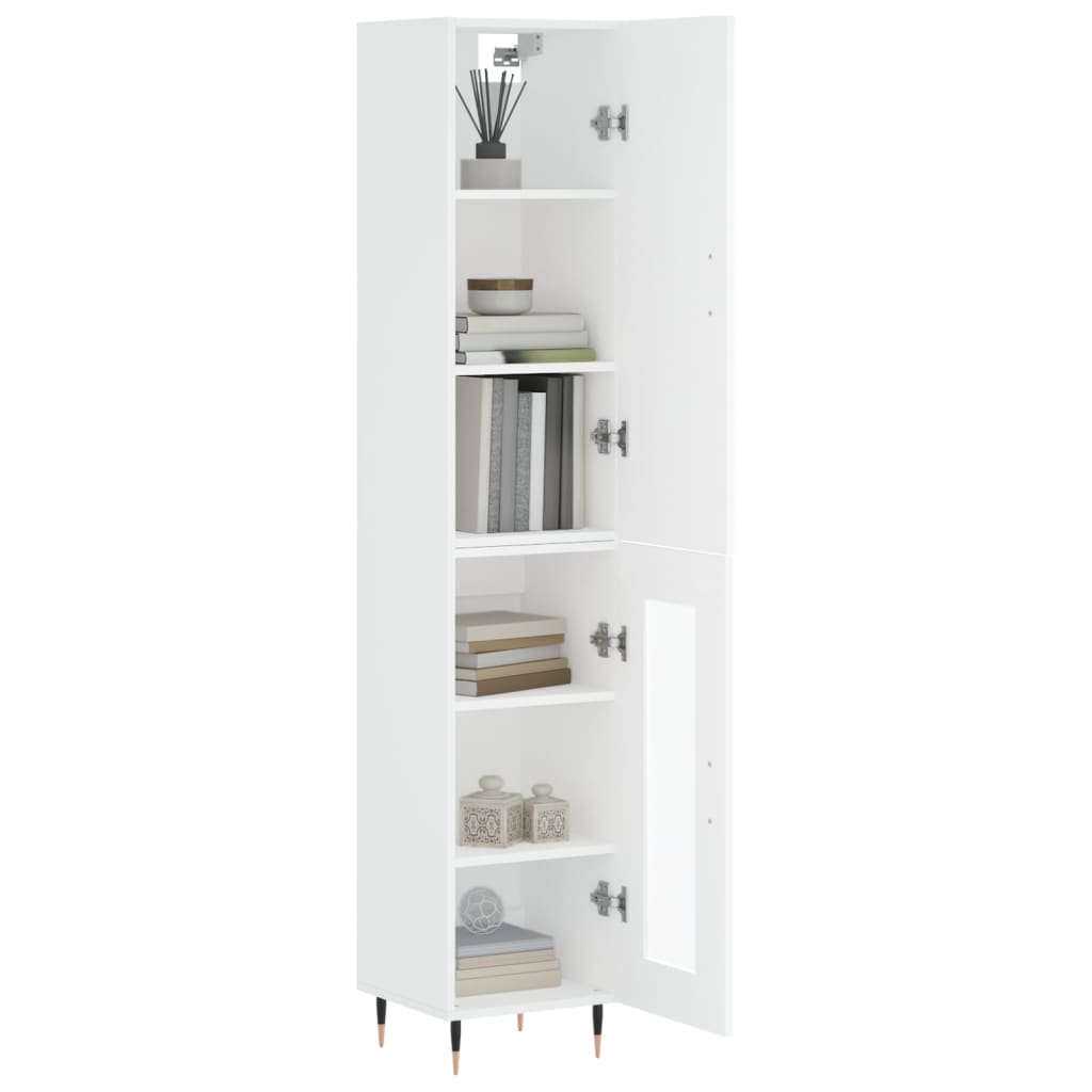 Image Buffet haut Blanc 34,5x34x180 cm Bois d'ingénierie | Xios Store SNC vidaXL Xios Store SNC