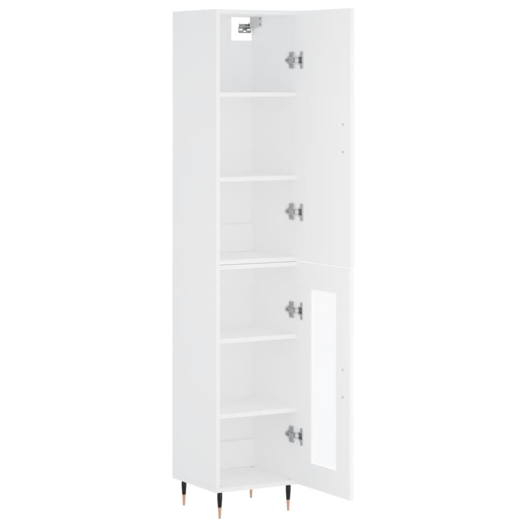 Image Buffet haut Blanc 34,5x34x180 cm Bois d'ingénierie | Xios Store SNC vidaXL Xios Store SNC