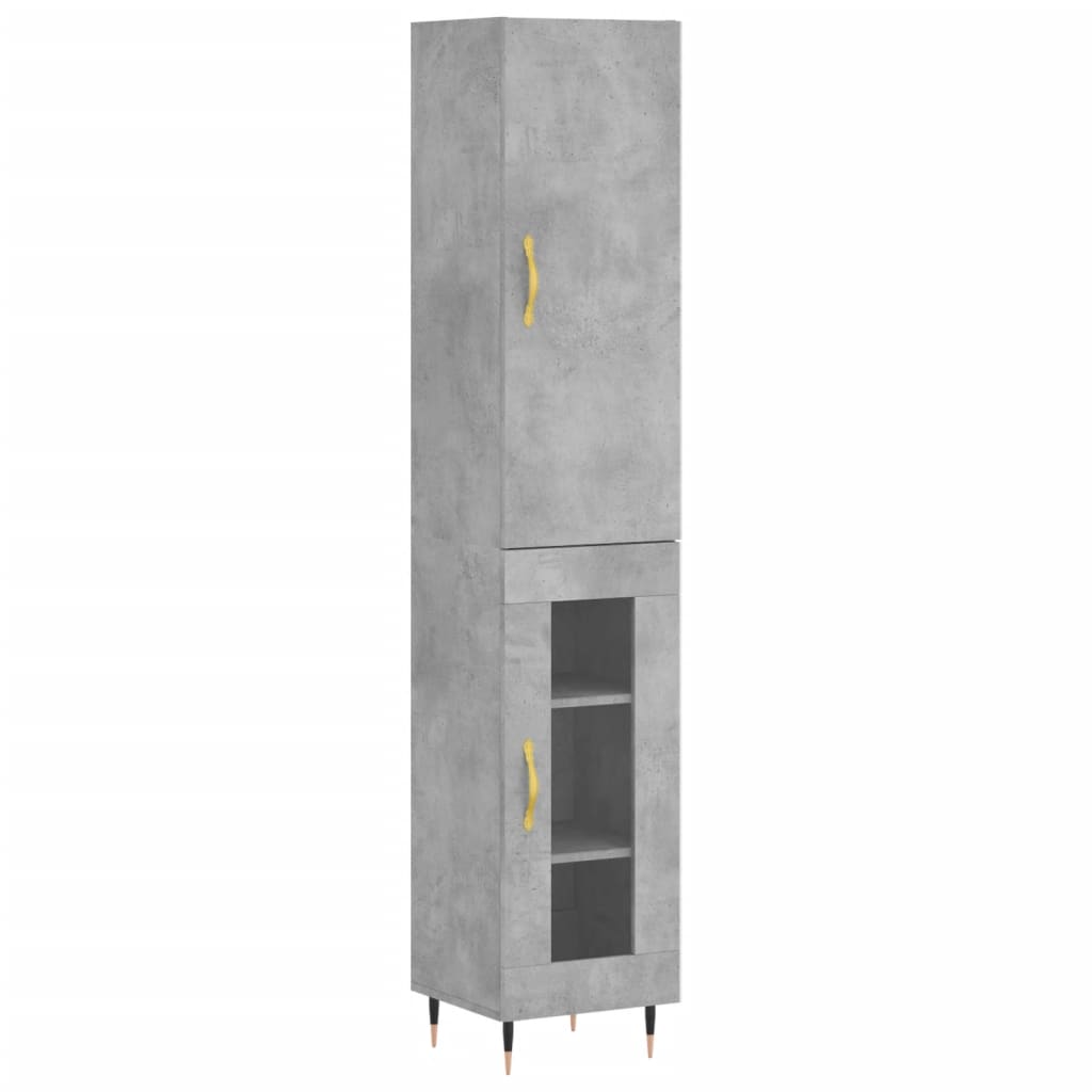 Image Buffet haut Gris béton 34,5x34x180 cm Bois d'ingénierie | Xios Store SNC vidaXL Xios Store SNC