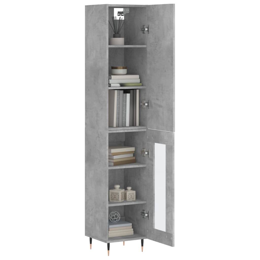 Image Buffet haut Gris béton 34,5x34x180 cm Bois d'ingénierie | Xios Store SNC vidaXL Xios Store SNC