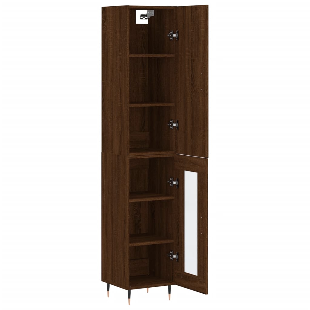 Image Buffet haut Chêne marron 34,5x34x180 cm Bois d'ingénierie | Xios Store SNC vidaXL Xios Store SNC