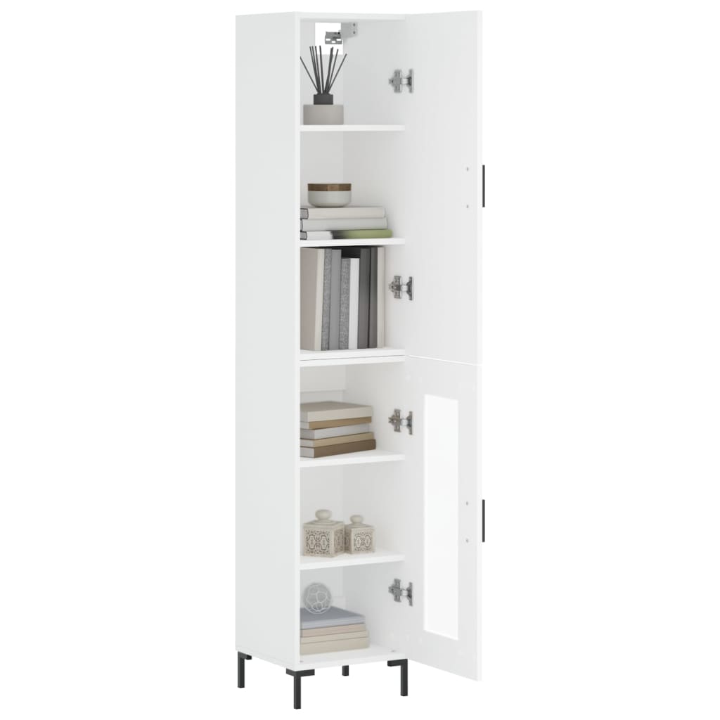 Image Buffet haut Blanc 34,5x34x180 cm Bois d'ingénierie | Xios Store SNC vidaXL Xios Store SNC