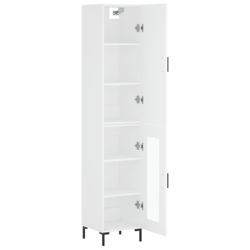 Image Buffet haut Blanc 34,5x34x180 cm Bois d'ingénierie | Xios Store SNC vidaXL Xios Store SNC