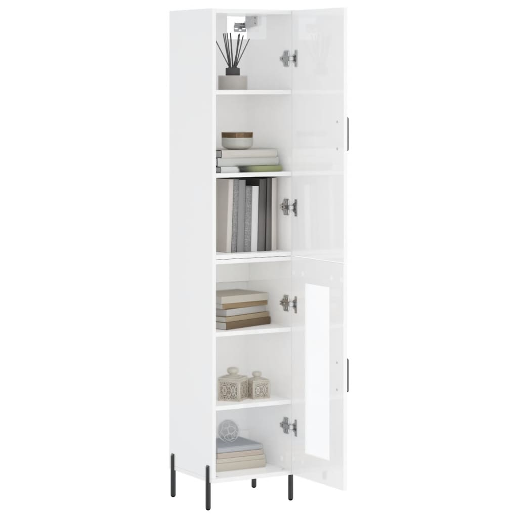 Image Buffet haut Blanc brillant 34,5x34x180 cm Bois d'ingénierie | Xios Store SNC vidaXL Xios Store SNC