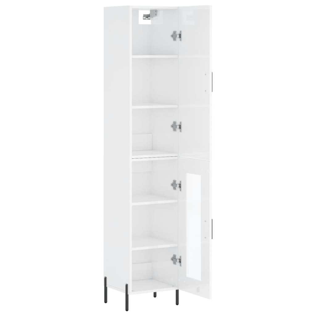 Image Buffet haut Blanc brillant 34,5x34x180 cm Bois d'ingénierie | Xios Store SNC vidaXL Xios Store SNC