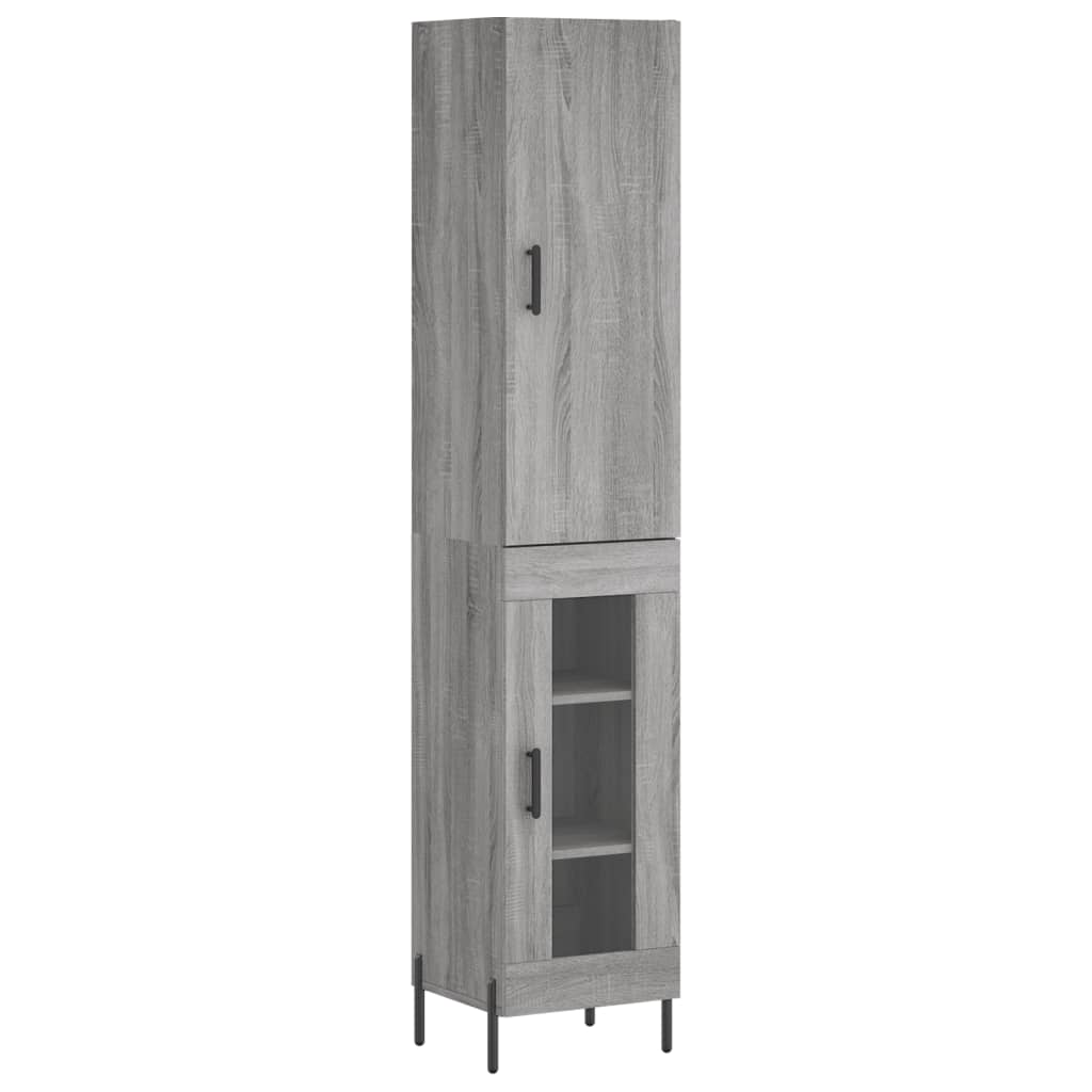 Image Buffet haut Sonoma gris 34,5x34x180 cm Bois d'ingénierie | Xios Store SNC vidaXL Xios Store SNC