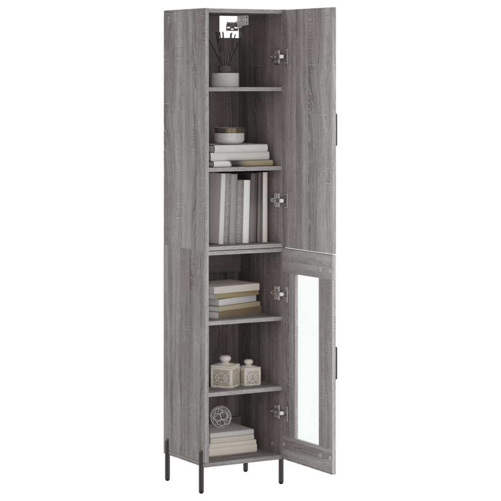 Image Buffet haut Sonoma gris 34,5x34x180 cm Bois d'ingénierie | Xios Store SNC vidaXL Xios Store SNC